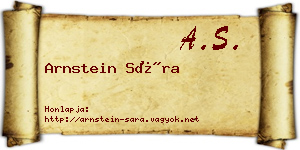 Arnstein Sára névjegykártya